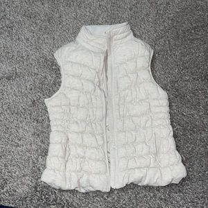New York & Company cream colored puffer vest